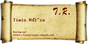 Timis Róza névjegykártya